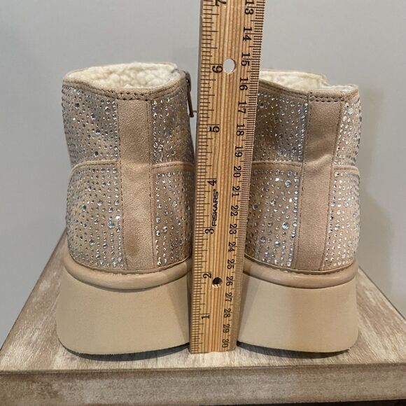 Wild Fable Women's Size 8 Beige Bling Rhinestone Covered Platform Booties NEW - Picture 6 of 10